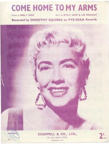 Scan 1. Leslie Baguley 'Come Home to My Arms' sheet music Dorothy Squires P1