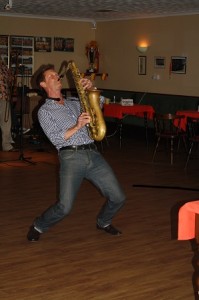 Julian Webster Greaves in action at Farnborough Jazz Club, Kent, 5th September 2014, with Martyn Brothers Jazz Band.   Photo by Mike Witt