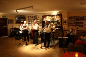 Bob Dywer's Bix & Pieces at Farnborough Jazz Club, Kent 17th October 2014. Photo by Mike Witt