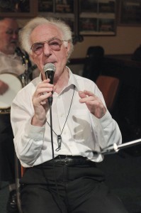 Ronnie Findon (sax & vocals) of The Original Eastside Stompers Jazz Band (1) at Farnborough Jazz Club, Kent, UK, on 21st May 2010. Photo by Howard Leigh