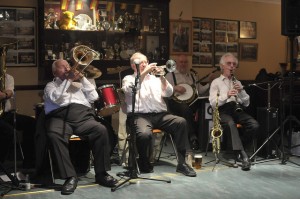 The Original Eastside Stompers Jazz Band (1) at Farnborough Jazz Club, Kent, UK, on 21st May 2010. Photo by Howard Leigh