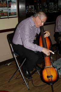 Tony Pullitt (bass) of  Savannah Jazz Band at Farnborough Jazz Club 27th March 2015. Photo by Mike Witt