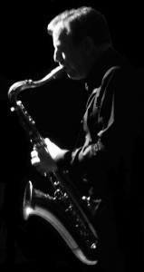 Al Nicholls (tenor sax) a star of Tony Pitt's All Stars for Keith's special birthday, Farnborough Jazz Club, 14th August 2015. Photo by Chrissie Nicholls.