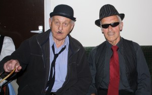 Steve & Gordon at Keith's special party, Farnborough Jazz Club with Harry Strutters Hot Seven, 7th August 2015. Photo by Mike Witt (his birthday too)..