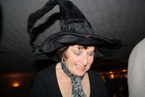 Here's one of our beautiful Witches, photographed at our Coven. It's actually June having fun in fancy costume. No wonder Golden Eagle Jazz Band didn't mind entertaining us at Farnborough Jazz Club (Kent) for our Halloween Party on 30th October 2015. Photo by Mike Witt.